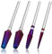 Mesee 4Pcs 5 in 1 Nail Drill Bit Set, Professional Tornado Nail Bits 3/32 Tungsten Carbide Efile Multi-function Bits Cuticle Bit Purple Tornado Nail Carbide Drill Bits for Nails Polishing