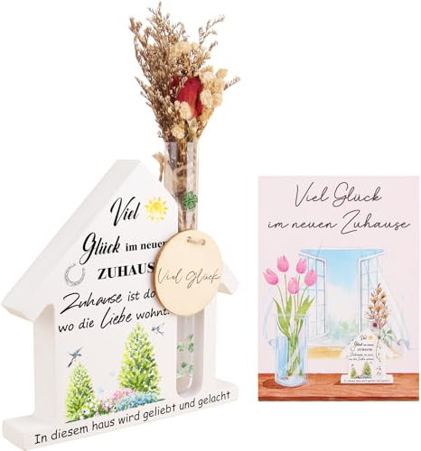 HOWAB Geschenk Zum Einzug Haus Neue Wohnung, Einzugsgeschenke Einweihungsgeschenk Wohnung für Holz Home Deko HäUser, Wohnungseinweihung Geschenk Zur Hauseinweihung für Neues Zuhause Geschenk