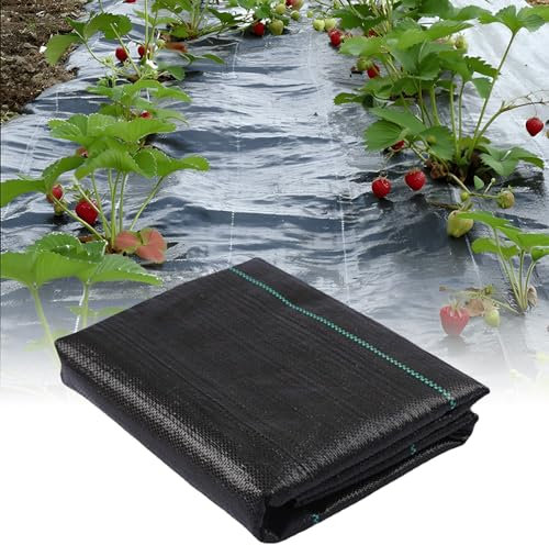 BAOSROY Toile de Paillage,Toile Anti Mauvaises Herbes 2x10m,Geotextile Anti Repousse,Bache Geotextile Anti Herbe,Bache Noire Agricole,Barriere Anti Racine,Contre Mauvais Herbes