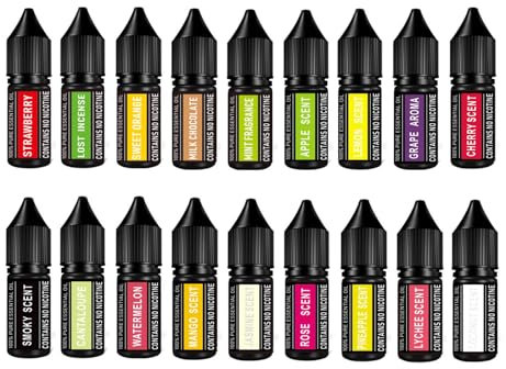 Ddasam Accessories- Essential Oil 18pcs, 18 different flavors Cocktail Smoker Kit，Cold Smoke Generator，for Drinks Molecular Bubble Water Sprayer for Bar Kitchen Restaurant