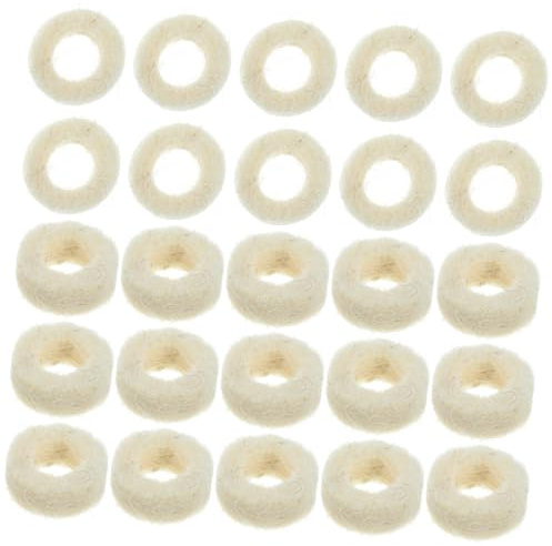 100 Stück Runde Wollfilz Dichtungsscheiben für Ölablassschrauben | Beige, Verschleißfestes Filzmaterial, Leichte Ausführung, zur Abdichtung und Ölleckage