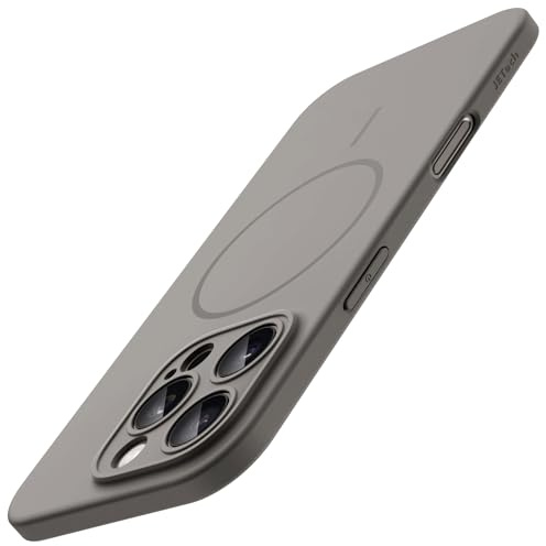 JETech Magnetic Slim Case for iPhone 16 Pro 6.3-Inch Compatible with MagSafe, Full Camera Lens Protection, Ultra-Thin Lightweight Matte Finish Minimalist Phone Cover (Natural Titanium)