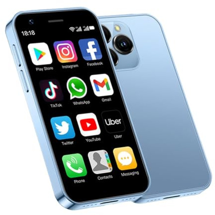 Longben 4G Mini Smartphone Ersatzhandy, 3,0 Zoll, Dual SIM, 2000mAh, Android 10, Blau, 3GB+64GB