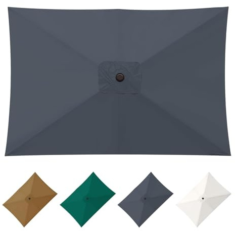 YueTeng Rectangular Toldo De Recambio De Sombrilla, 3 x 2 m Toldo de Repuesto para Sombrilla de Patio, Cubierta de Repuesto para Sombrilla, Terraza Jardín y Exterior