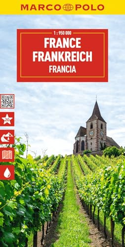 MARCO POLO Reisekarte Frankreich 1:950.000: Straßenkarte und Autokarte mit sehenswerten Strecken, Highlights und digitaler Erweiterung (Marco Polo Maps)