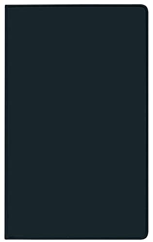 Taschenkalender Pluto geheftet PVC schwarz 2026: Terminplaner mit Monatskalendarium und Uhrzeit. Dünner Buchkalender - wiederverwendbar. 1 Monat 2 Seiten. 8,7 x 15,3 cm