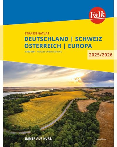 Falk Straßenatlas 2025/2026 Deutschland, Schweiz, Österreich 1:300.000: Autoatlas mit Europa 1:4,5 Mio. (Falk Atlas)
