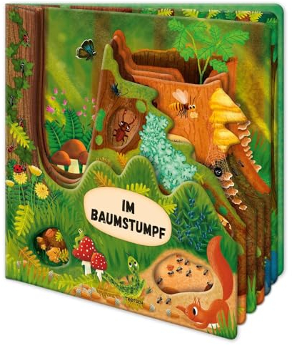TRÖTSCH - Fensterbuch Im Baumstumpf | Kinderbuch mit spannenden Fakten über das Leben im und am Baumstumpf: Interaktives Sachbuch mit Gucklöchern ... Illustrationen | Ab 4 Jahren (Erstes Wissen)