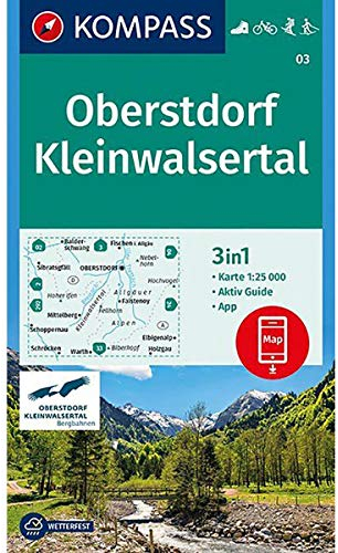 KOMPASS Wanderkarte Oberstdorf, Kleinwalsertal: 3in1 Wanderkarte 1:25000 mit Aktiv Guide inklusive Karte zur offline Verwendung in der KOMPASS-App. ... Langlaufen. (KOMPASS-Wanderkarten, Band 3)