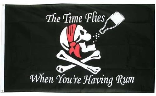 hotrodspirit - Pirate flag and bottle rum teted e death skull 150 cm