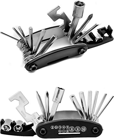 Outdoor Saxx 15-in-1 Fahrrad Multi-Tool, Edelstahl, Schrauben-Dreher Schrauben-Schlüssel, Nuss, Imbus