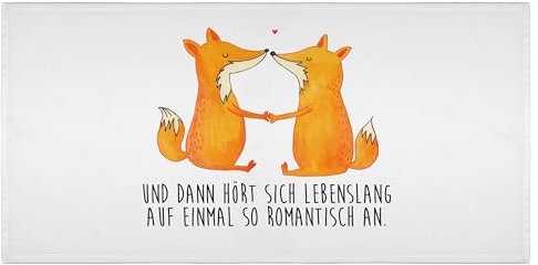 Mr. & Mrs. Panda 50 x 100 Handtuch Füchse Liebe - Geschenk, Liebespaar, Badezimmer, Handtücher, groß, Fuchs, Kinder, Ehe