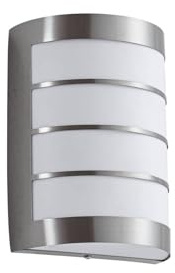 Lindby Outdoor Wall Light Noyan dimmable (Modern) in Silver Made of Stainless Steel (1 Light Source, E27) from wall lamp for Exterior/Interior Walls House Terrace und Balcony
