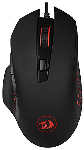Redragon Gainer M610 Gaming-Maus, ergonomisch, dedizierte DPI-Taste, USB-Kabel, Pixart-Sensor 3168 optisch, für Desktop, Laptop, Gamer und Arbeit