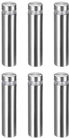uxcell 1/2 Dia x 2-1/8 (12 x 53 mm) Segnaletica Viti Stoffa Montaggio A Parete Chiodi Pubblicità Vetro Acrilico 6pcs