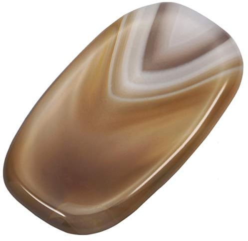 mookaitedecor Achat Daumenstein Kristall Edelstein Massagestein mit Mulde, Handschmeichler für Heilung Reiki, Größe ca. 49 x 27 x 6 mm (Pack von 2 Stück)