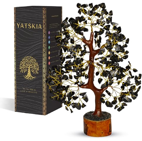 YATSKIA Black Tourmaline Crystal Tree - Artificial, Positive Energy, Fengshui Decorations