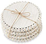 Mud Pie Untersetzer mit weißen Perlen, 12 cm Durchmesser (42500044W)
