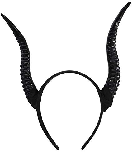 TOYANDONA Sheep Horn Headband Halloween Cosplay Fancy Dress Hair Accessory Christmas Photo Shoot Props Black