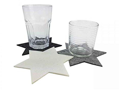 itsisa 3X Untersetzer Stern S (15cm) - Glasuntersetzer, Filzuntersetzer, Tischdeko Weihnachten