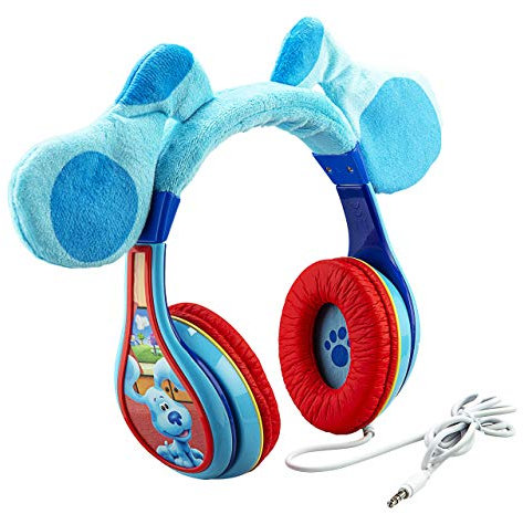 eKids Blue’s Clues And You Headphones for Kids, Over The Ear Headphones for School, Home or Travel, Volume Limited Wired Headphones Includes Share Port