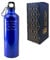 Personalised Engraved 750ml Blue Gloss Painted Aluminium Sports Bottle with Any message. Sturdy screw lid with clip attachment. Comes with presentation box.