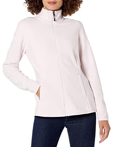 Amazon Essentials Veste à Fermeture Éclair intégrale, en Polaire Douce, Coupe Classique (Grandes Tailles Disponibles) Femme, Rose Clair, XS