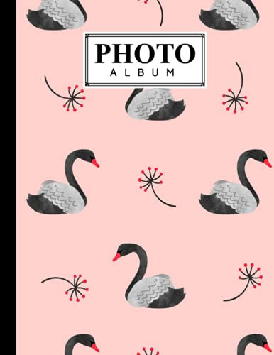 Photo Album: Large Photo Albums with Writing Space Memo, Extra Large Capacity Picture Album | Premium Swans Cover by Klara Wolter
