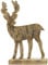 Exner dekorativer Deko-Hirsch Hirschfigur aus Holz mit leichtem Goldschimmer (groß ca. 28 x 7 x 39 cm hoch)
