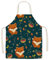 Eyands Delantal infantil para cocinar y hornear, delantal de cocina lindo con patrón de lino para niños para cocinar y pintar, delantal de jardín, Fox, ca. 45 x 55,9 cm
