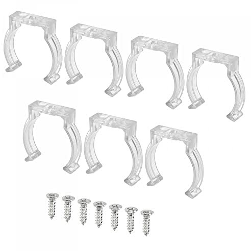 sourcing map T12 U Clips Holder Bracket Fluorescent Tube Light Fixture Plastic Pipe Clamps with Screws for LED Bulbs Ceiling Lamp, Pack of 10