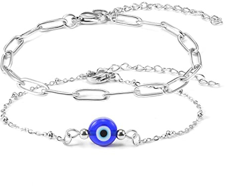 MANVEN Böses Auge Armband für Damen nazar Armkette für Frauen Mädchen