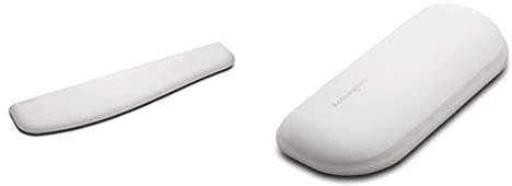 Kensington K50434EU ErgoSoft Handgelenkauflage für flache Tastatur, grau - Kunstleder, Ergonomische Unterstützung, Geschwungenes Design & K50432EU ErgoSoft Handgelenkauflage für Standardmäuse, grau