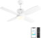 Ohniyou Ventilatore da soffitto da 38'' con luci e telecomando, piccoli ventilatori da soffitto per esterni con luce dimmerabile, controllo APP, ventilatore da soffitto DC per patio coperto (bianco)