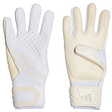 adidas Unisex Goalkeeper Gloves (W/O Fingersave) Predator Competition Goalkeeper Gloves, White/Grey One/White, IJ2994, 7-