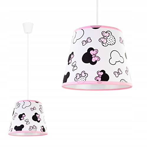 Light-Home Kinderzimmer Hängelampe - Deckenlampe aus Metall mit Stoff-Lampenschirm - E27 Fassung
