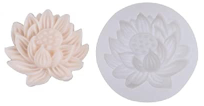 Frotox AromathéRapie-Bougie Silicone Moule 3D Lotus-Fleur Forme Savon RéSine Moule Bricolage-Lotus Feuille Fait Main-Savon Moule Bricolage Artisanat
