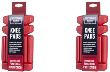 Lee Cooper LCKP002 Pantalón de trabajo para hombre con insertos ergonómicos de seguridad en las rodilleras, rojo (Paquete de 2)