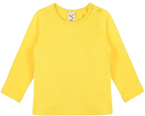 Lilax Baby Girls' Basic Long Sleeve Round Neck T-Shirt 9-12 Months Yellow