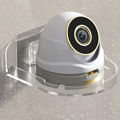 PAIKIUU Universal Adhesive Camera Mount Wall Mounting Bracket for Security Camera, Acrylic Camera Wall Mount Holder Floating Shelf Transparent