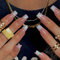 24Pcs French Tip False Nails Long - Nude Aurora Shimmer Press on Nails - Square Fake Nails with Glue - Stick on Nails - Full Cover Acrylic Coffin False Nail Tips for Women Girls