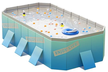 Fayelong Piscine Pliable en PVC Coque en Plastique Rigide pour Adulte Piscine Portable Home Garden Backyard Piscine Gonflable (2.1m/83in)