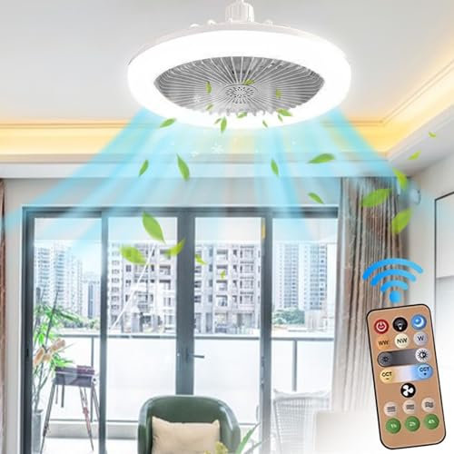 MAIKUI Ceiling Fan with Lights Remote Control, Outdoor Fan Light High Lighting Ceiling Fan, USB Rechargeable Wireless Camping Tent Ceiling Fan Aromatherapy Light Fan for Bedroom, Kitchen, Living Room