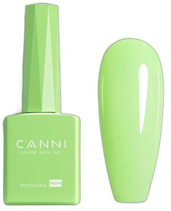 CANNI Esmaltes Semipermanentes de Uñas en Gel verde claro light green Pintauñas Semipermanentes Apto Para Principiantes Manicura 9ml