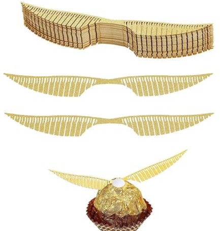 JJiaoLinin Geburtstags Deko,50 Stück Gold Glitter Flügel Kuchen Dekoration, Dekoration Hexe aus Schokolade Cupcake Topper für Zauberer-Themenpartys, Jahrestag, Geburtstag, Party, Hochzei