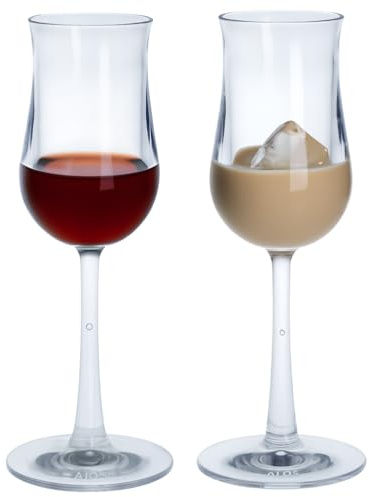 AIOS Virtually Unbreakable Plastic Port/Sherry/Madeira/Schnapps/Grappa/Liqueure Glass. Capacity 110ml (2)