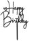KOBOKO Schwarz Happy Birthday Tortendeko, Tortendeko Geburtstag, Happy Birthday Cake Topper, für Mädchen Jungen Frauen Mann,Happy Birthday Cake Topper