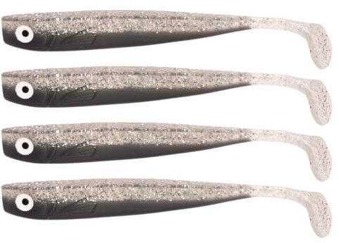 Zanderbait 16cm Rauchglitter, Angelköder, Kunstköder, Zanderbait, Zanderköder, Softbait, Gummifisch, Gummiköder, Lieferumfang 4 Stück.