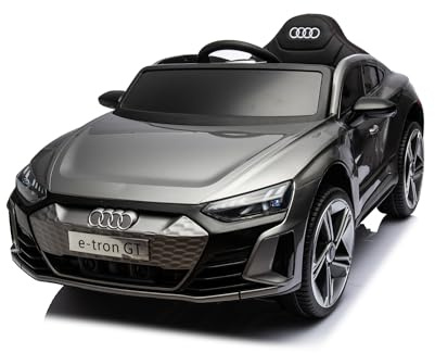 Elektro Kinderfahrzeug Audi E-Tron GT - lizenziert - 12V7AH Akku und 4 Motoren- 2,4Ghz + Leder+Eva (Grau)
