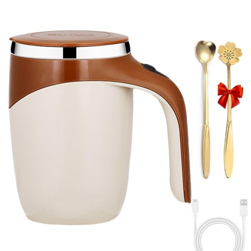 Coffee Blender Cup - Magnetic Electric Coffee Milk Mixing Mug | Rechargeable Stirring Cup | Blender Coffee Cup | Waterproof Mixing Cup | Stainless Steel Coffee Stirrer Mug for Home, Offices